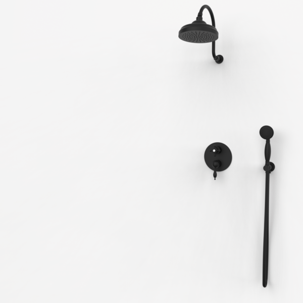 CLASSICAL - 2-Wege Duschmischer-Set - Schwarz