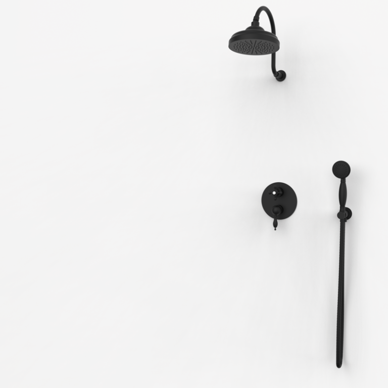 CLASSICAL - 2-Wege Duschmischer-Set - Schwarz