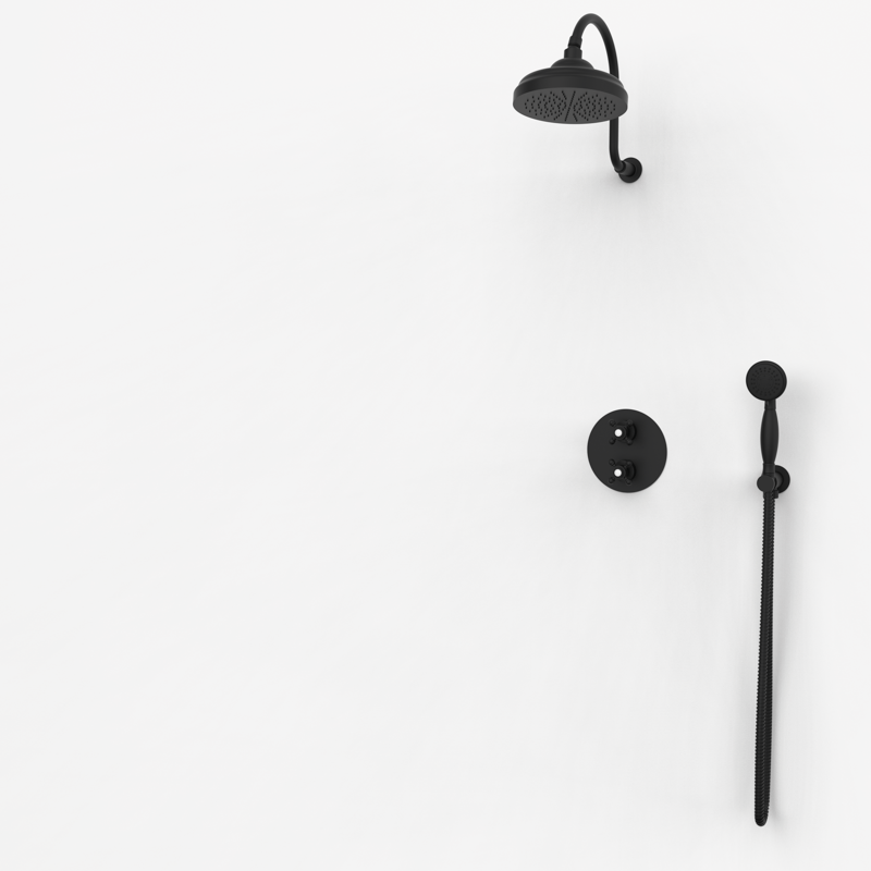 CLASSICAL - 2-Wege Thermostat-Duschset - Schwarz