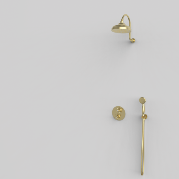 CLASSICAL - 2-Wege Thermostat-Duschset - Altes Messing