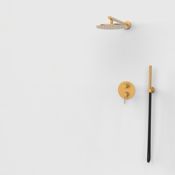 TIME Einhebel-Duschset mit 2 Ausgängen - Kupfer PVD