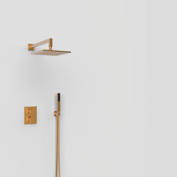 KALA - Thermostatisches Duschset mit 2-Wege-Umschaltung - Kupfer PVD