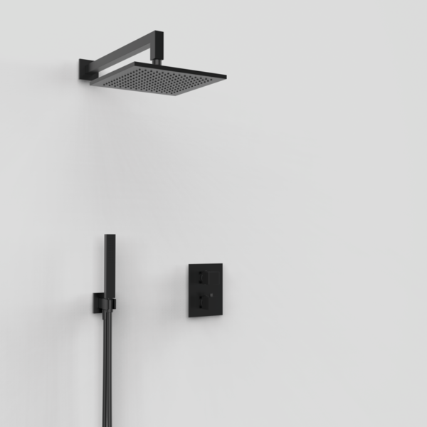 KALA - Thermostatisches Duschset mit 2-Wege-Umschaltung - Schwarz PVD