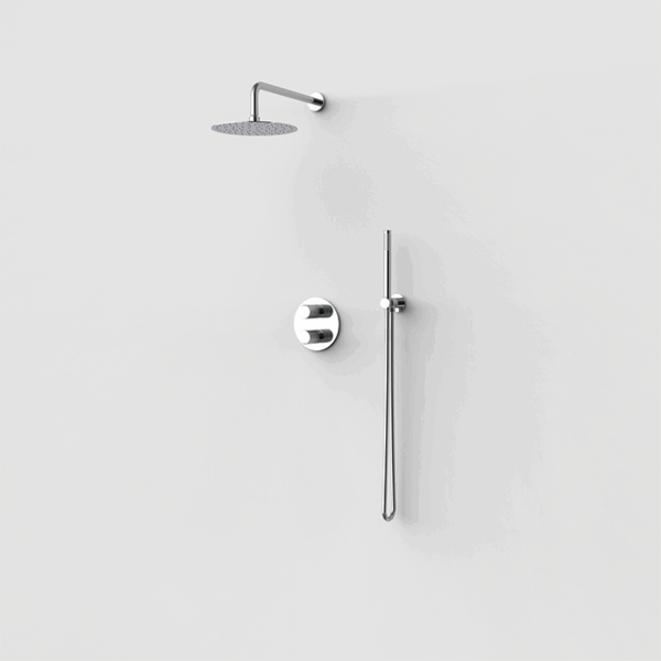 AURA - Thermostat-Duschsystem mit 2 Auslässen - Chrome