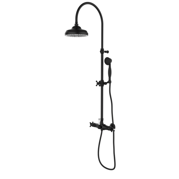 CLASSICAL - Thermostat-Duscharmatur mit teleskopischer Duschsäule - Schwarz