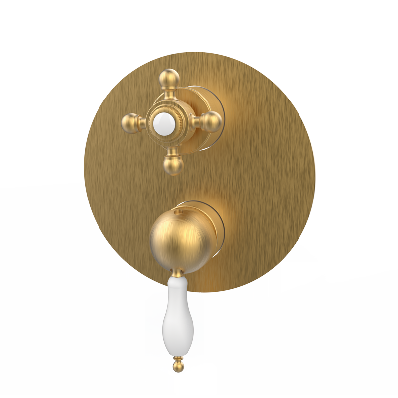 CLASSICAL - Unterputz-Einhebelmischer mit integriertem Umsteller - Altes Messing