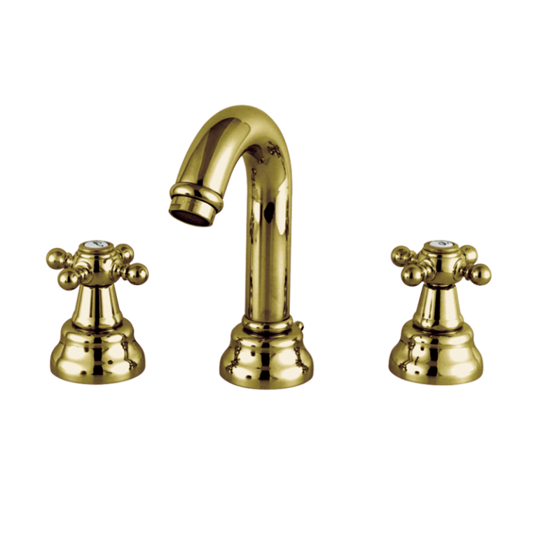 CLASSICAL - 3-Loch-Waschtischarmatur, Modell 1866 - Altes Messing