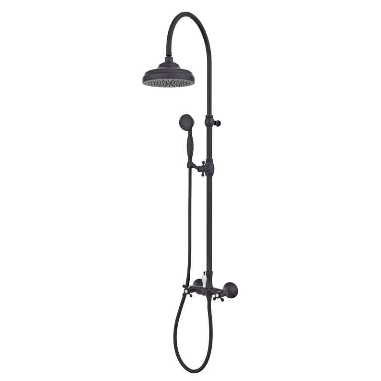 CLASSICAL - Duscharmatur mit klassischer teleskopischer Säule - Schwarz