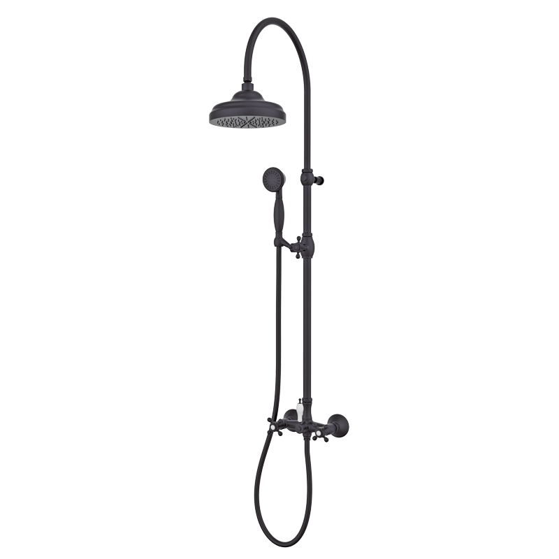 CLASSICAL - Duscharmatur mit klassischer teleskopischer Säule - Schwarz