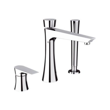 3-Loch Wannen Randmischer, serie Diva mit Auslauf