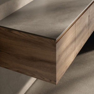 Badmöbel Serie CUBIK -Tür- und Schubladenfronten mit 45-Grad-Kanten auf allen Seiten-exklusive badmöbel echtholz