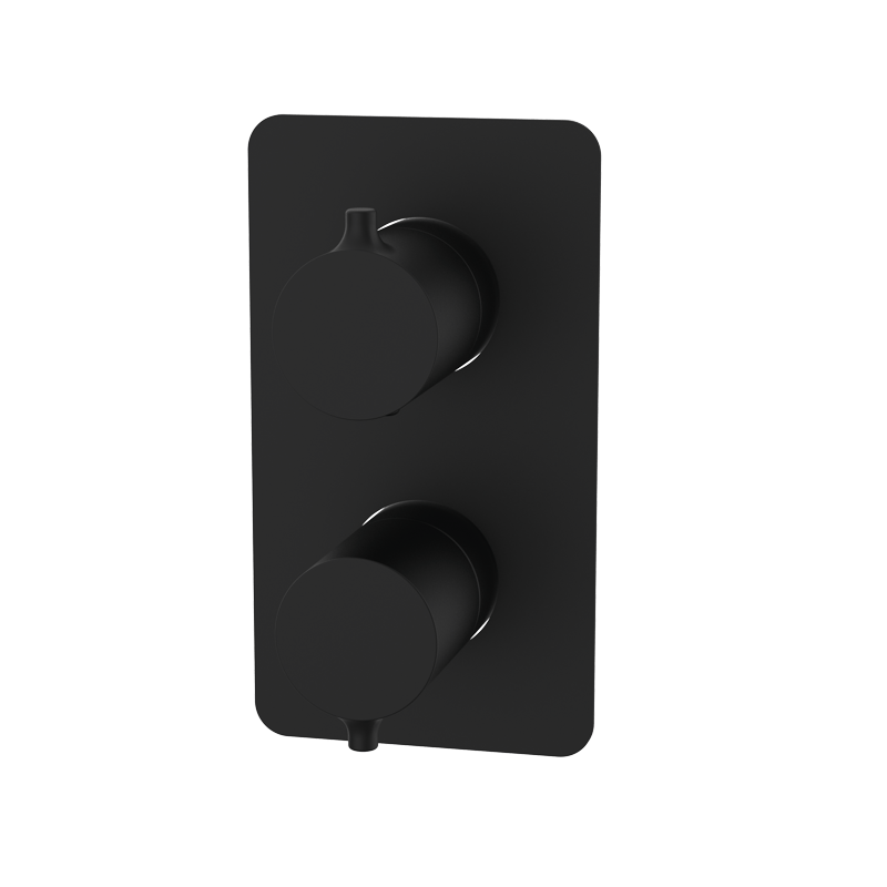 TIME Unterputz-Duscharmatur mit Thermostat - Schwarz