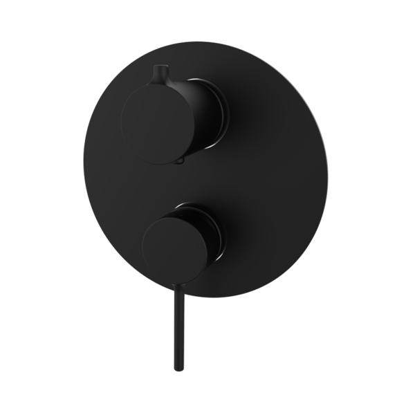 TIME Unterputz-Mischer mit Umsteller für zwei Wasserabgänge - Schwarz