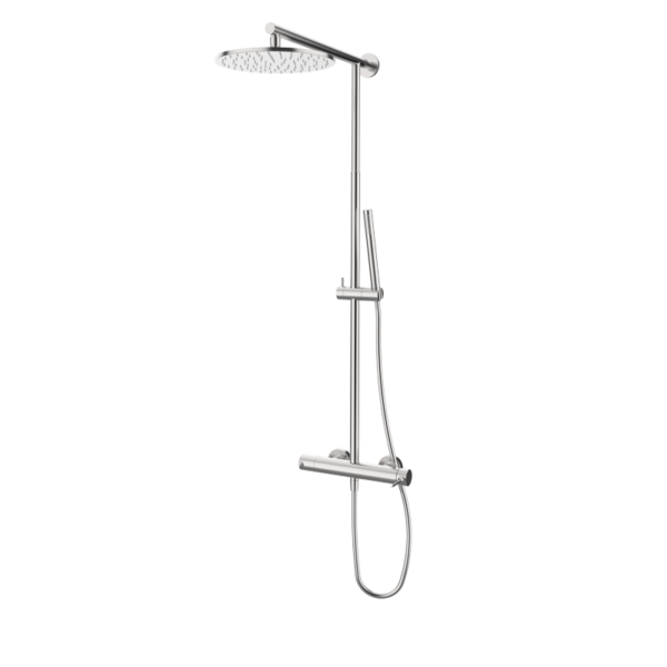 TIME Teleskop-Duschsäule mit Mischbatterie - Edelstahl PVD