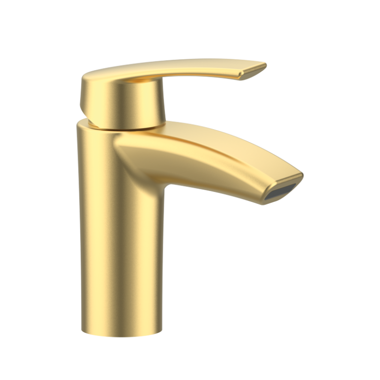 PREMIER Waschtischarmatur mit Wasserfallauslauf Gold gebürstet PVD