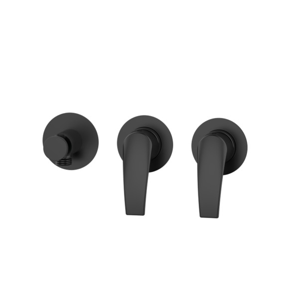 PREMIER Horizontale Unterputz-Armatur mit Doppelsteuerung Schwarz PVD