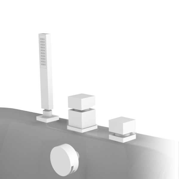 KALA - Wannenrandarmatur, 3-Loch - weiss