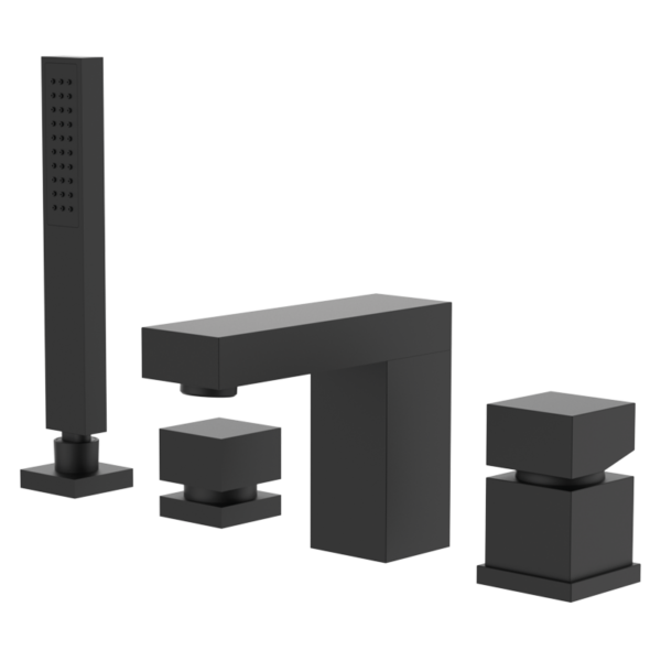 KALA - 4-Loch-Wannenrandarmatur - Schwarz