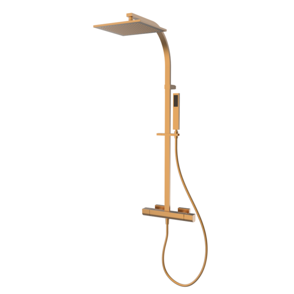 KALA - Duscharmatur mit fester Duschsäule - Kupfer PVD