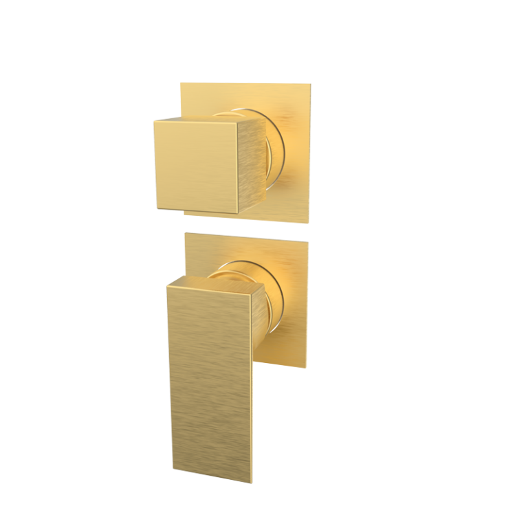 KALA - Einbauarmatur mit Umsteller - Gold gebürstet PVD