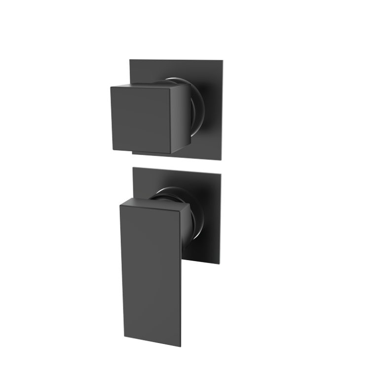 KALA - Einbauarmatur mit Umsteller - Schwarz PVD