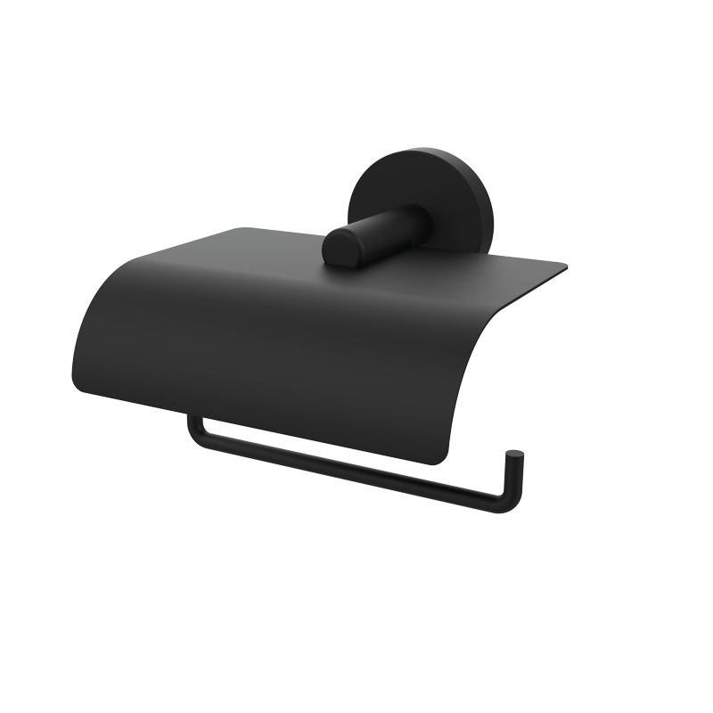 ACCESORIES WC-Papierhalter mit Deckel - Schwarz