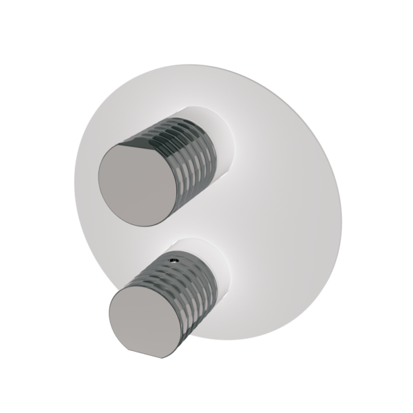 AURA - Unterputz-Thermostatarmatur mit Absperrventil - Weiss-Chrome