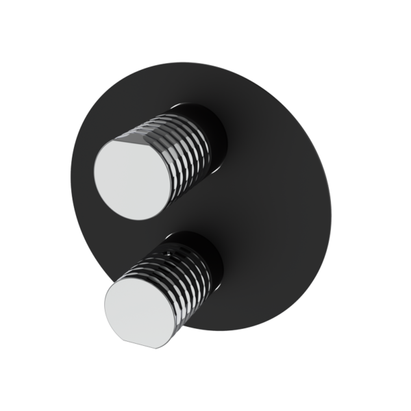 AURA - Unterputz-Thermostatarmatur mit Absperrventil - Schwarz-Chrome