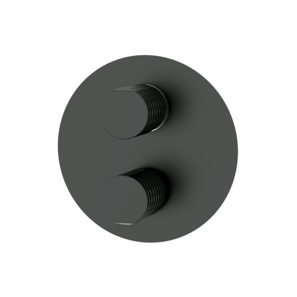 AURA - Unterputz-Thermostatarmatur mit Absperrventil - Schwarz PVD