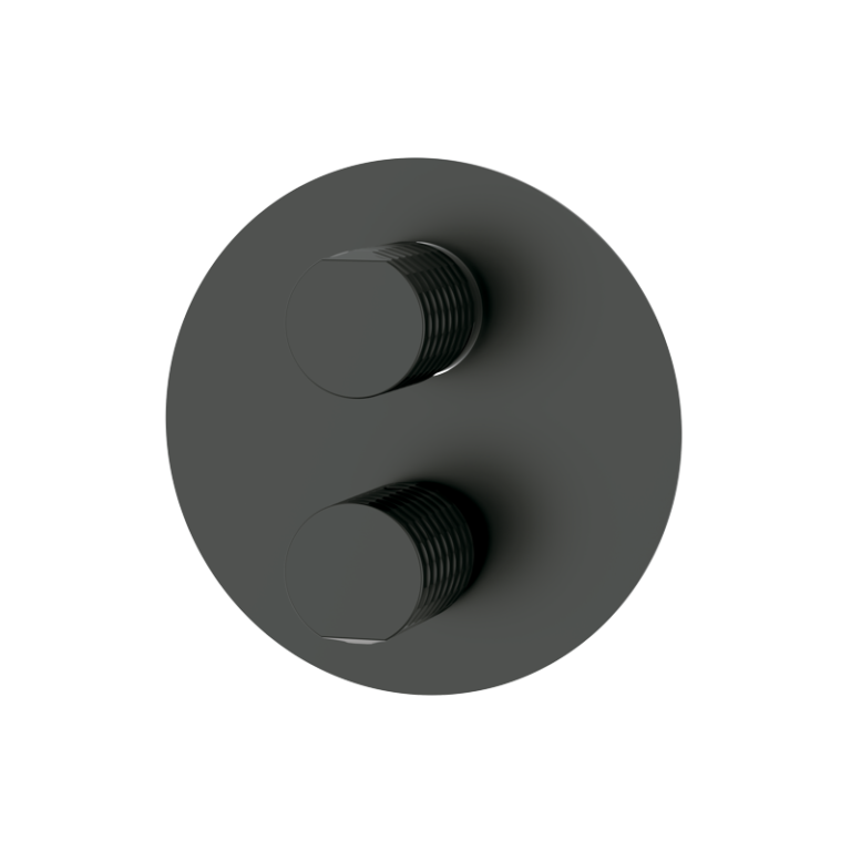 AURA - Unterputz-Thermostatarmatur mit Absperrventil - Schwarz PVD