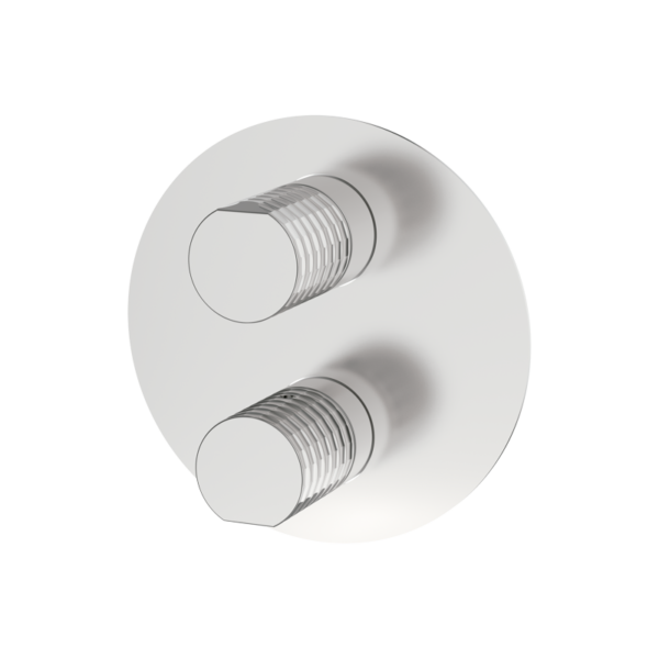 AURA - Unterputz-Thermostatarmatur mit Absperrventil - Edelstahl PVD