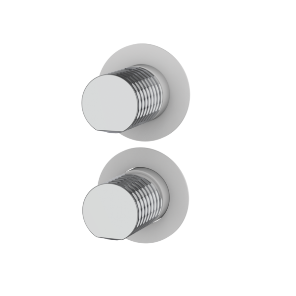 AURA - Unterputz-Mischer mit Umsteller und Doppelblende - Weiss-Chrome