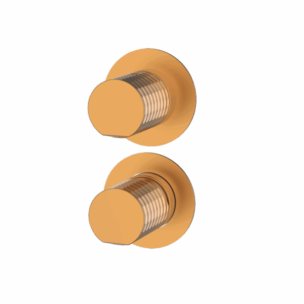 AURA - Unterputz-Mischer mit Umsteller und Doppelblende - Kupfer PVD