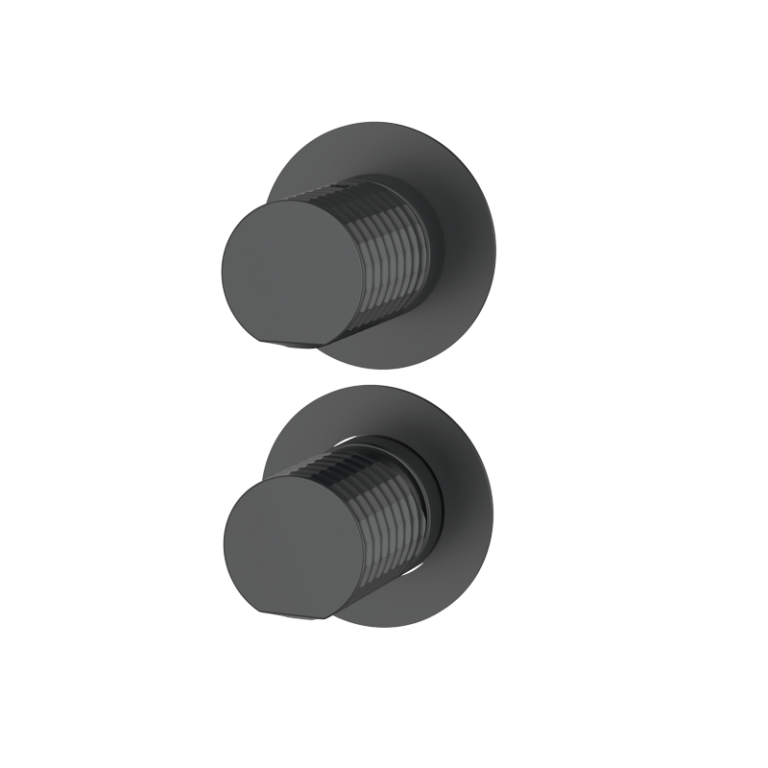 AURA - Unterputz-Mischer mit Umsteller und Doppelblende - Schwarz PVD