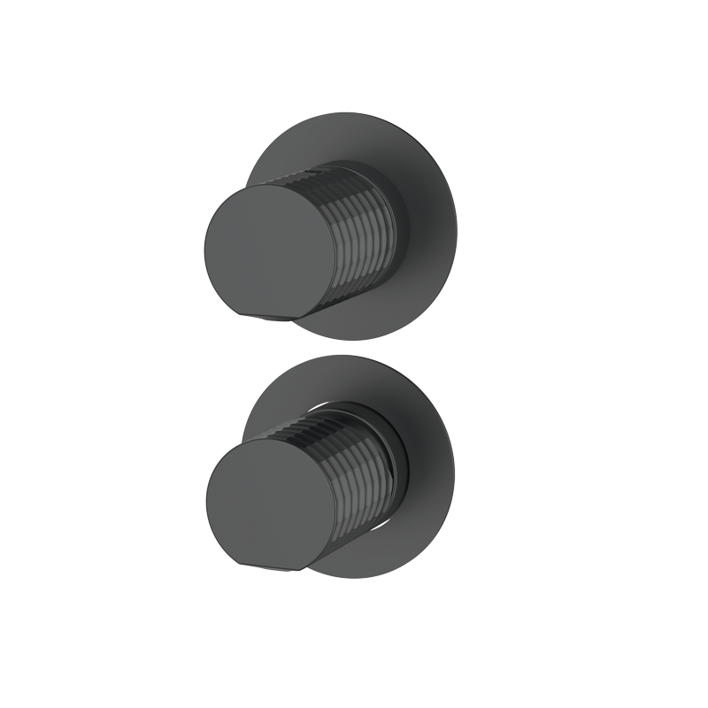 AURA - Unterputz-Mischer mit Umsteller und Doppelblende - Schwarz PVD