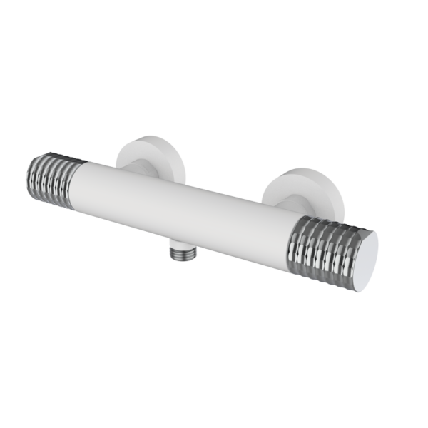 AURA - Thermostat-Duscharmatur - Weiss-Chrome