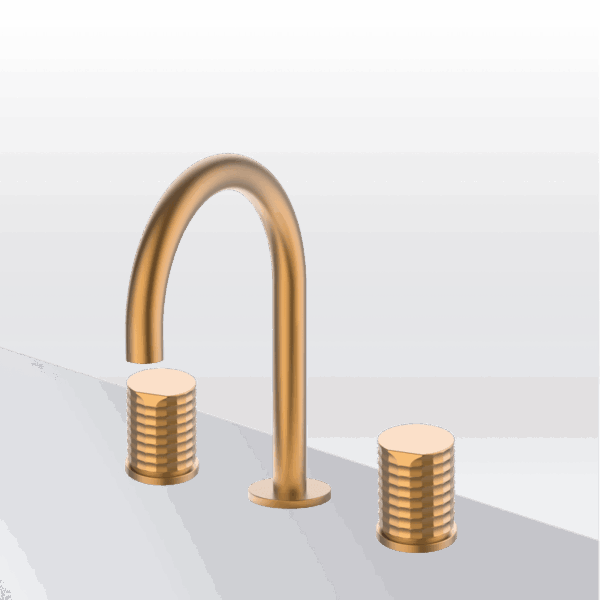 AURA - Isola Zweigriff-Waschtischarmatur- Kupfer PVD