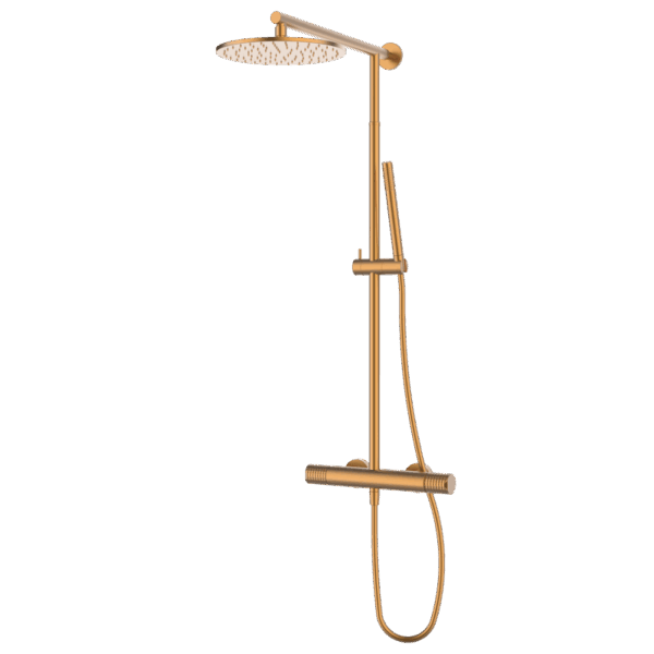 AURA - Duscharmatur mit Teleskop-Duschsäule - Kupfer PVD