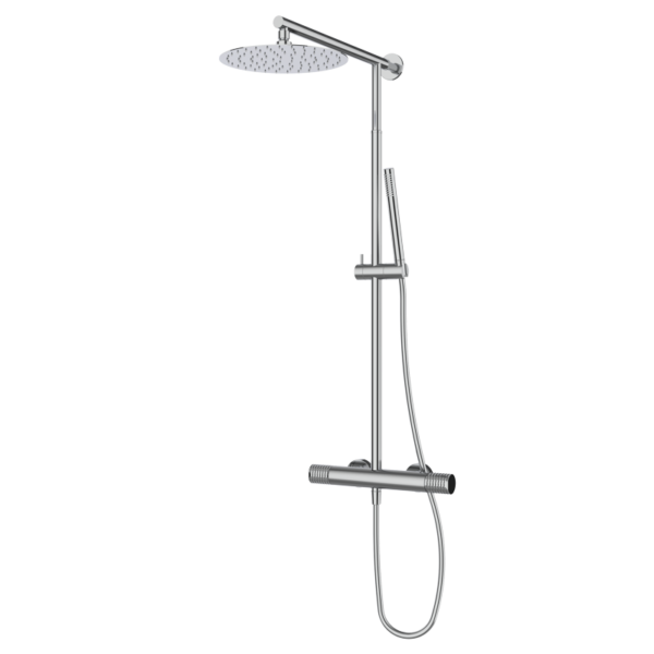 AURA - Thermostat-Duscharmatur mit höhenverstellbarer Duschsäule - Chrome