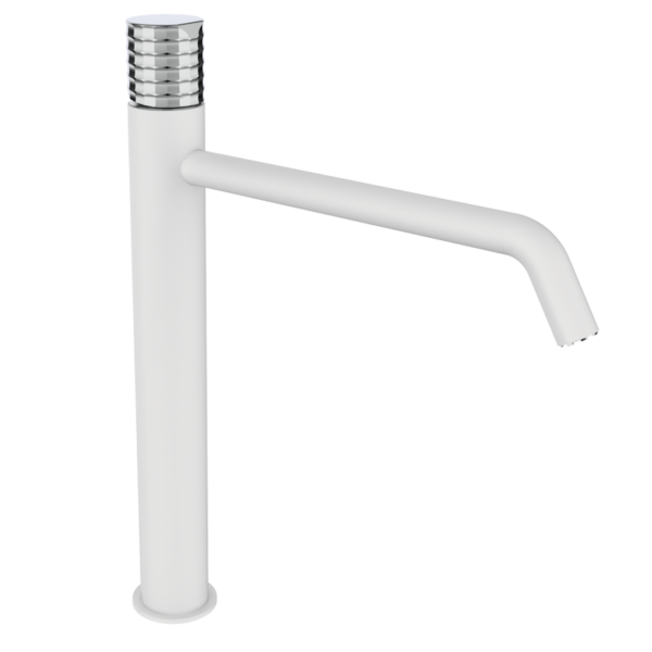 AURA XXL-Waschtischarmatur - Weiss-Chrome