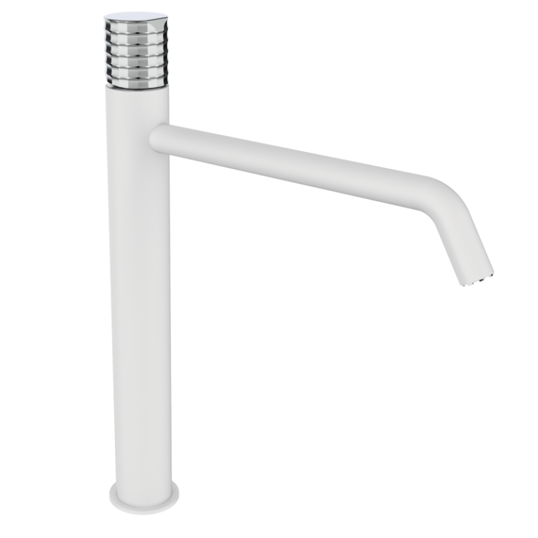 AURA XXL-Waschtischarmatur - Weiss-Chrome