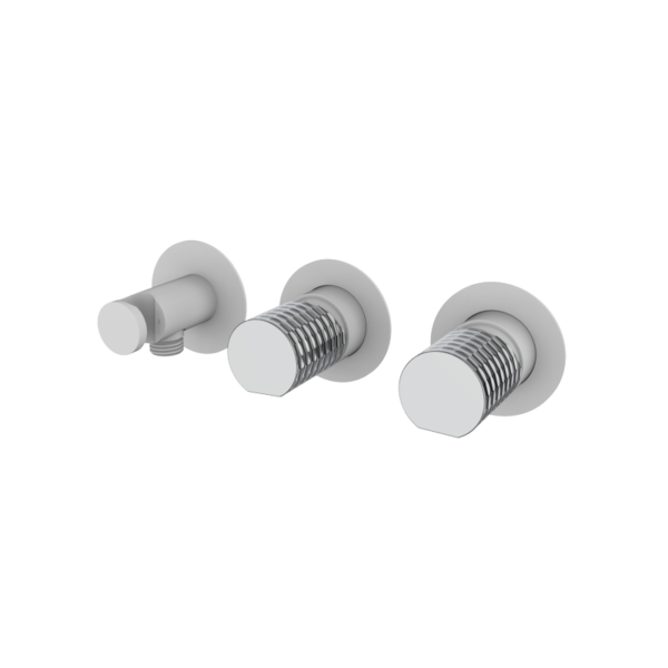 AURA - Unterputz-Mischer mit zwei Bedienelementen - Weiss-Chrome