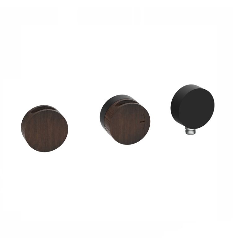 INCOOL Horizontaler Thermostatmischer mit integrierter Halterung Schwarz Nussbaum