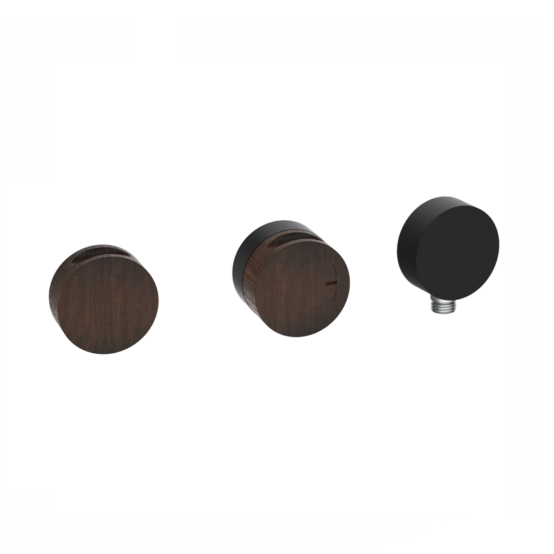 INCOOL Horizontaler Thermostatmischer mit integrierter Halterung Schwarz Nussbaum