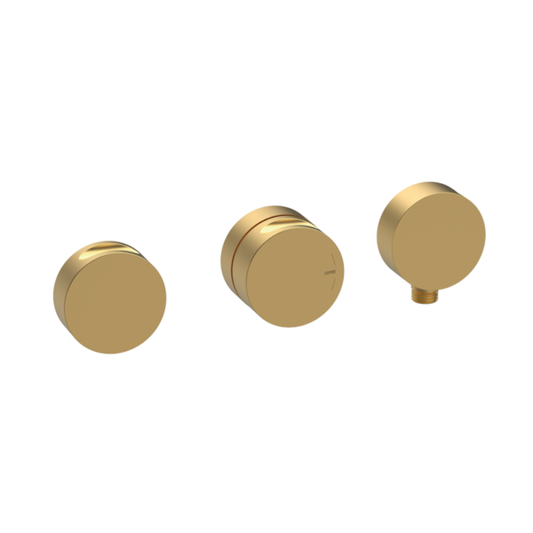 INCOOL Horizontaler Thermostatmischer mit integrierter Halterung Gold gebürstet PVD