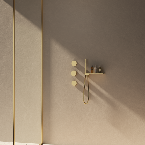 INCOOL Vertikaler Thermostatmischer Gold gebürstet PVD