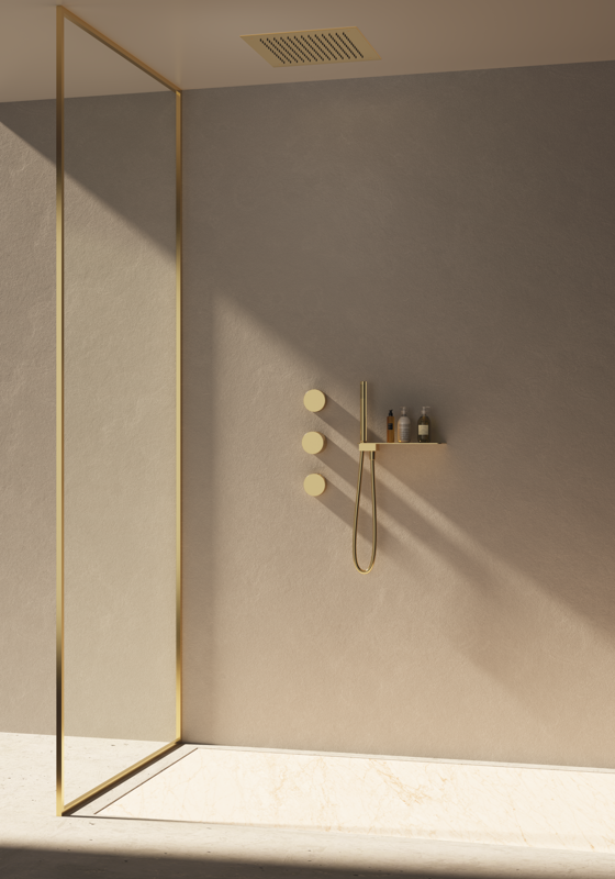 INCOOL Vertikaler Thermostatmischer Gold gebürstet PVD