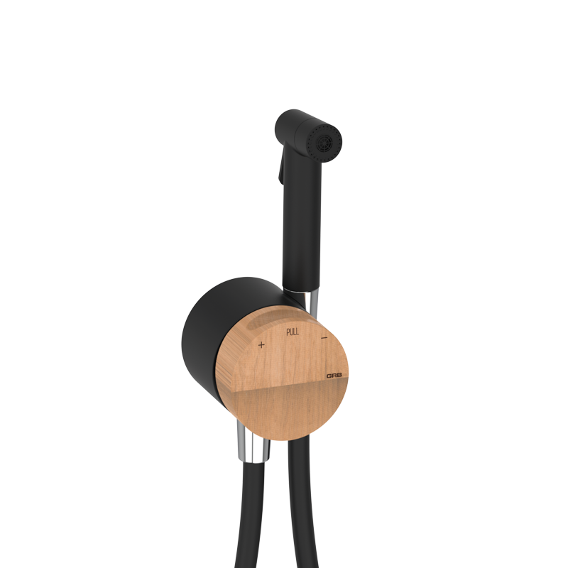 INCOOL Externer Bidetmischer aus Messing - Schwarz Ahorn