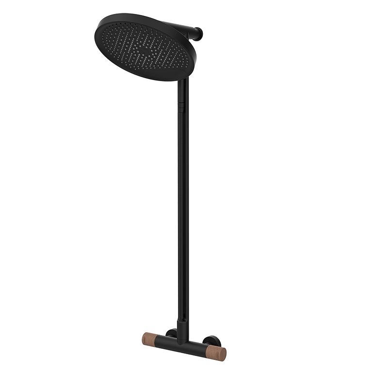 COOL Thermostatischer Duschmischer mit Säule - Schwarz Nussbaum