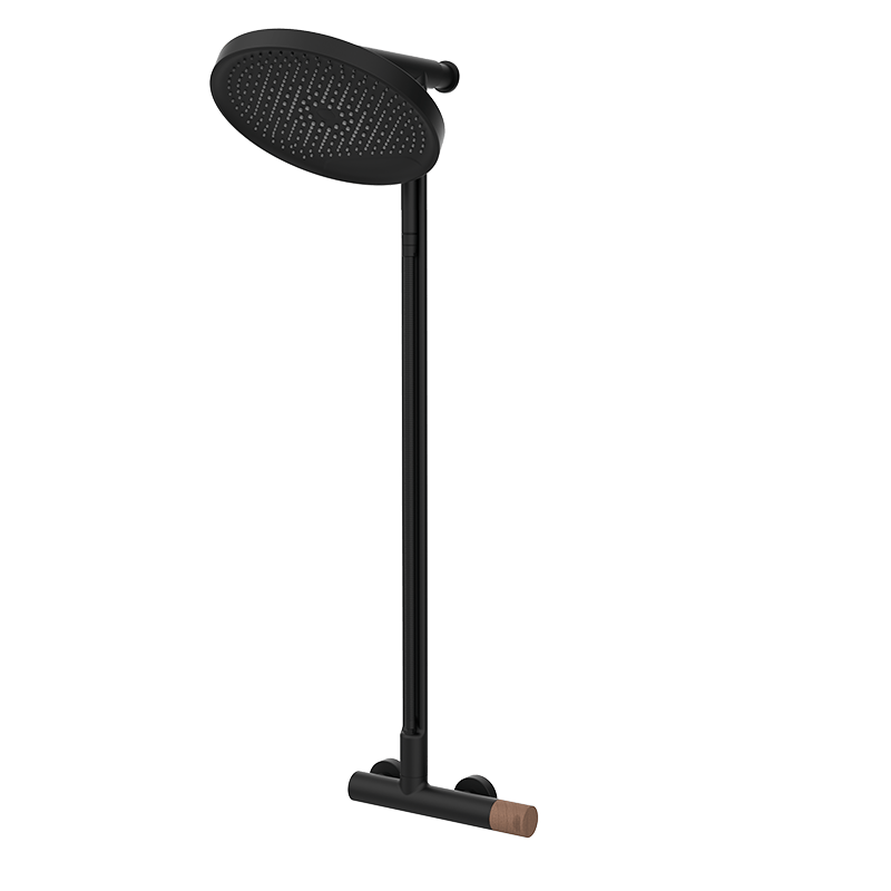 COOL Duscharmatur mit Säule Schwarz Nussbaum